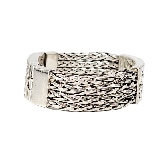 Sterling Silver Multi-Strand Woven/Wheat Bracelet Box Clasp #9097 - Picture 5 of 12